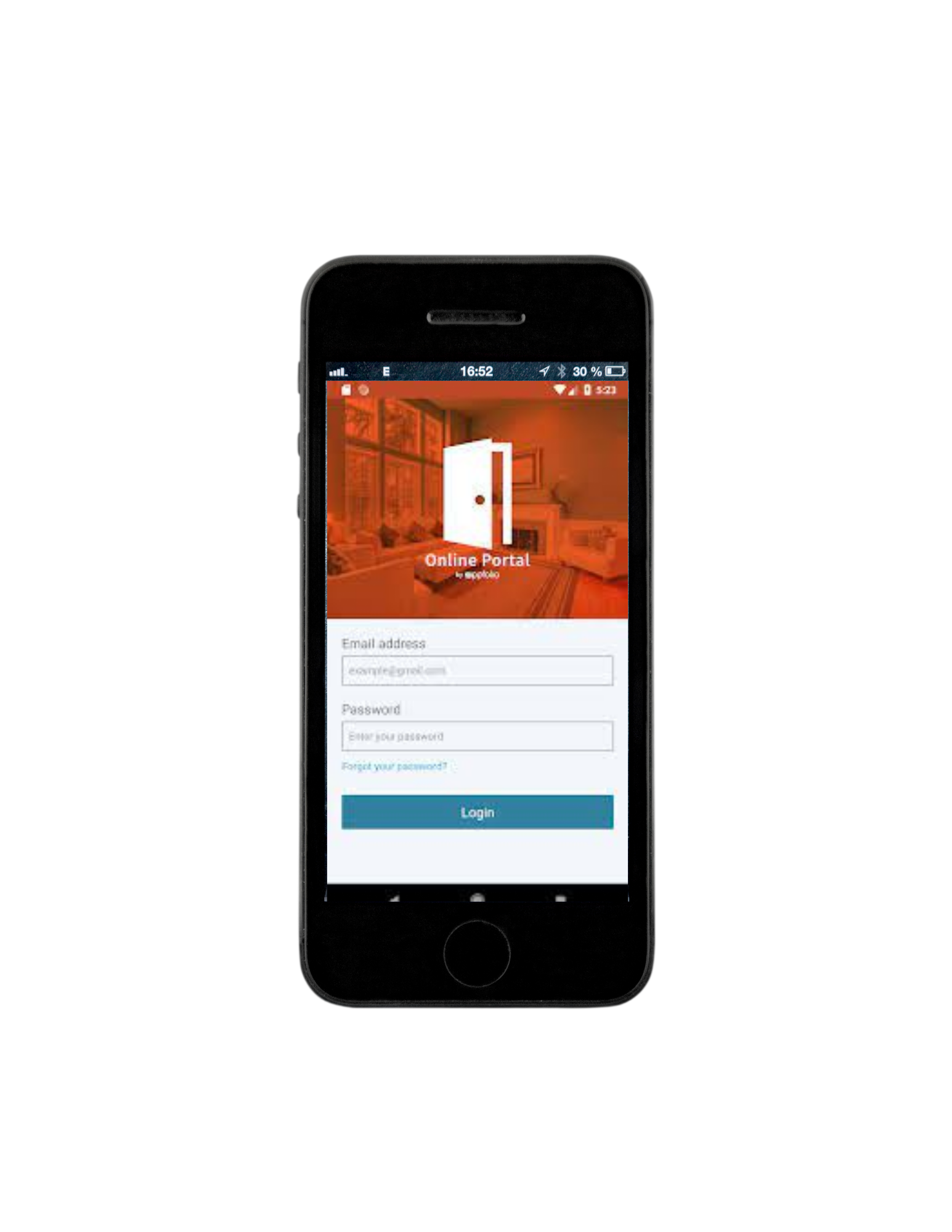 iPhone displaying Online Portal