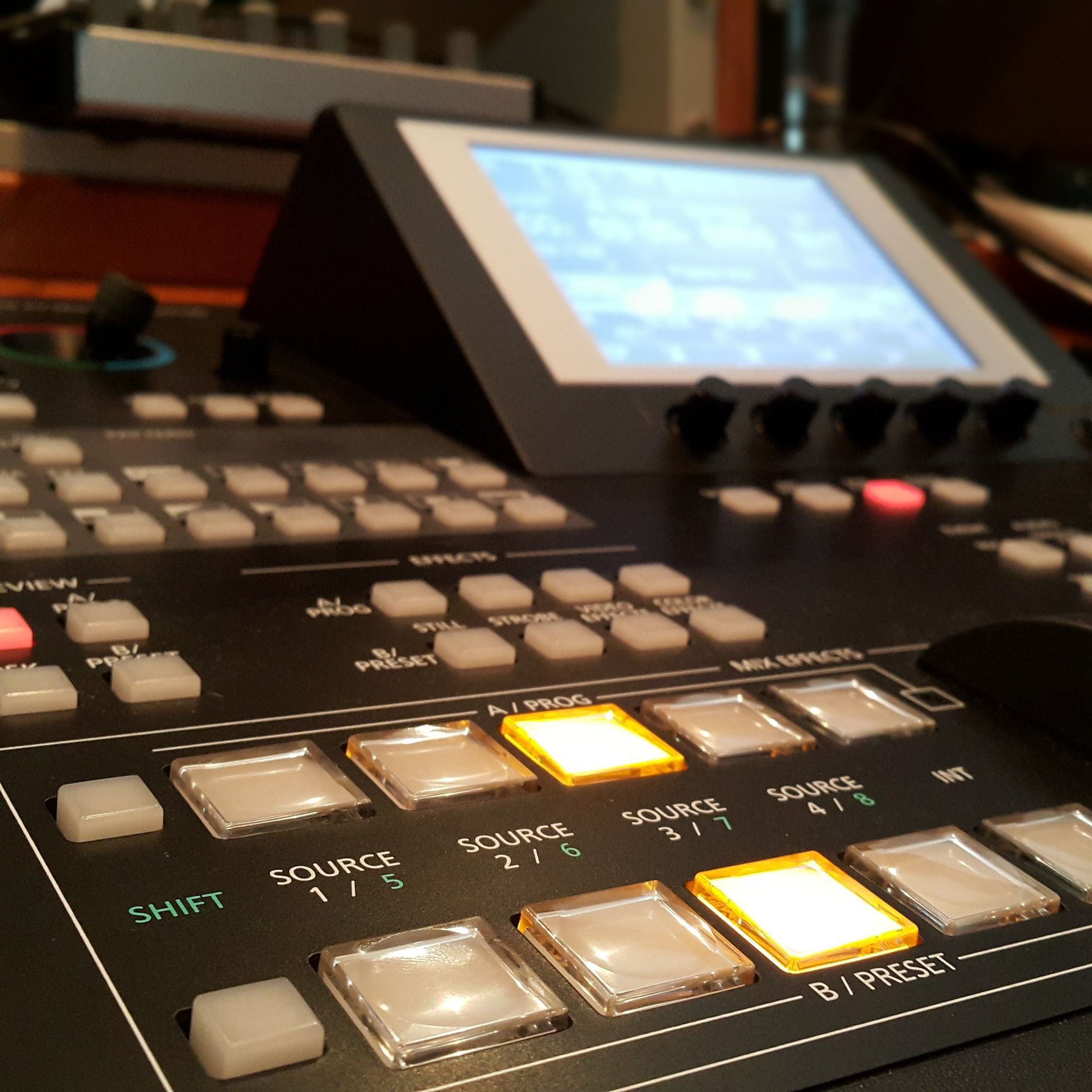 A keyboard with the word source on it