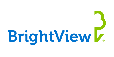 BrightView logo in blue and green text on a white background