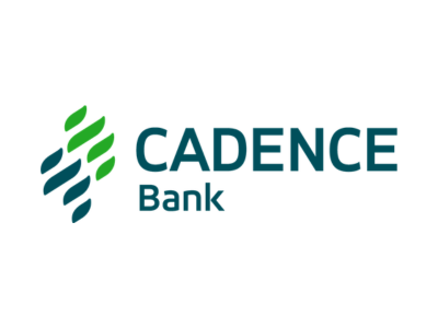 Cadence Bank logo in teal and green on a white background