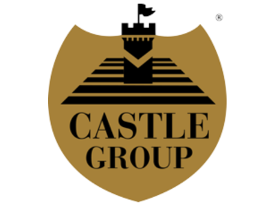 Castle Group logo with a gold shield and black castle icon and text.