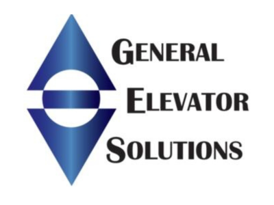 General Elevator Solutions logo with blue geometric elevator icon and black text