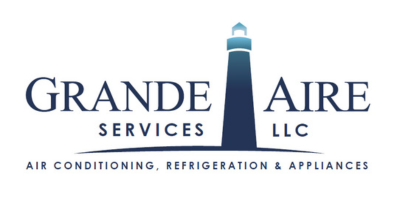 Grande Aire LLC logo with a lighthouse and the words “Air Conditioning, Refrigeration & Appliances”