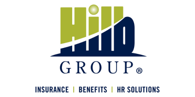 Hill Group logo in green and navy with the words “Insurance | Benefits | HR Solutions”