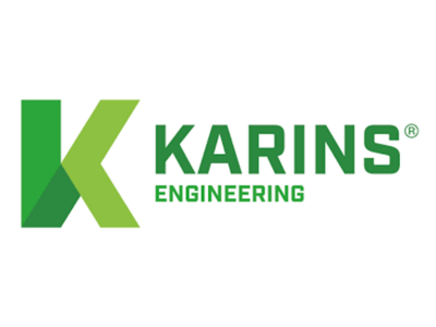 Karins Engineering logo with a green “K” and green text on a white background