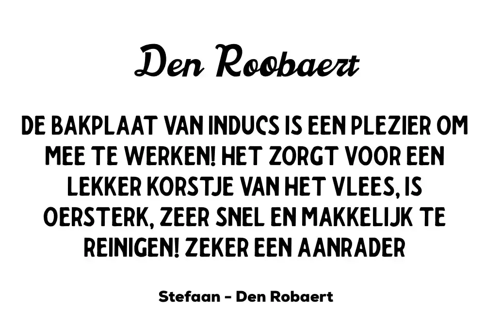 restaurant den roobaert getuigenis professionele bakplaat inducs