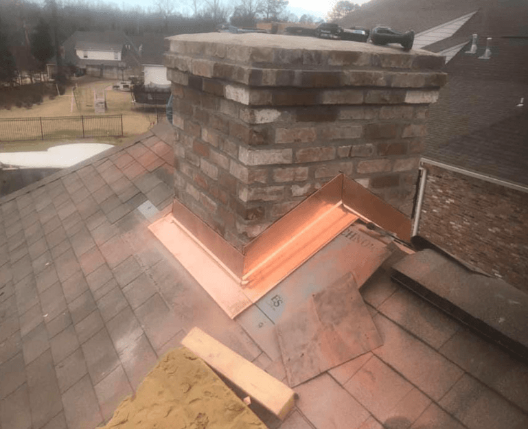 copper trim on chimney