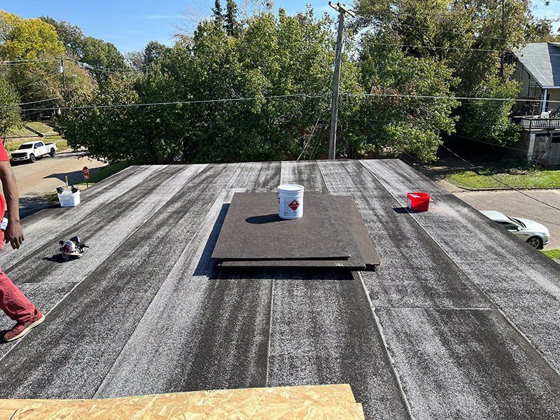 flat roof before shingles
