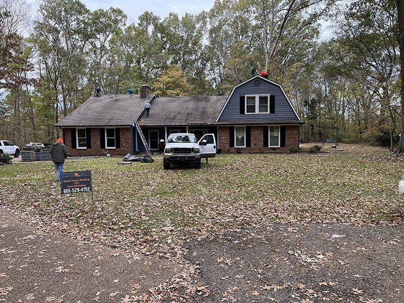 house before new shingles