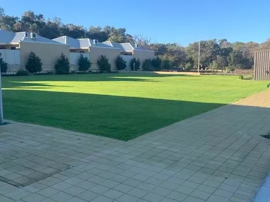 A well-manicured green lawn available to all users.