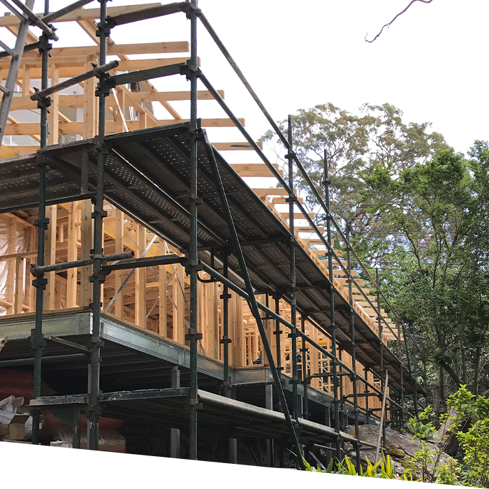 scaffolding installed on a home