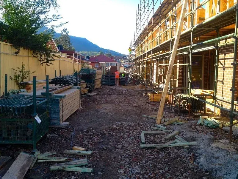 a residential construction site