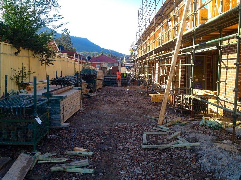 a residential construction site