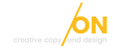 A yellow and white logo for creative copy and design