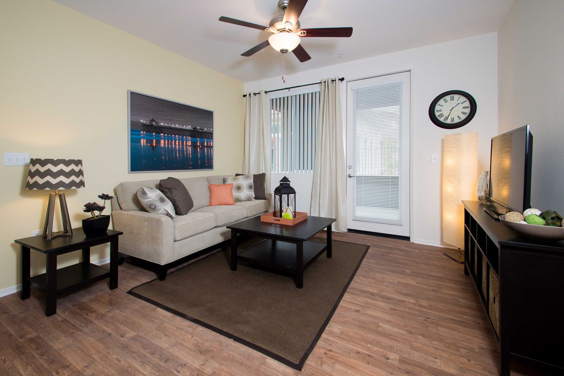 photo of a living room with side patio door