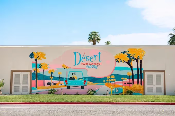 Mural on a white wall with 