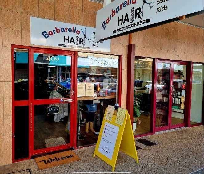 A Hair Salon With a Sign That Says Barbarello Hair — Barbarella Hair in Maryborough, QLD