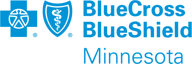 Blue Cross and Blue Shield of Minnesota logo with blue cross and shield icons next to the company name.