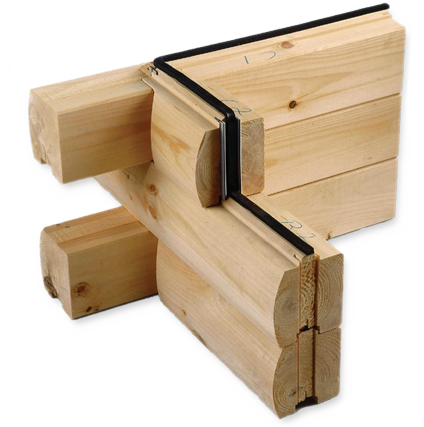 A piece of wood with a black rubber seal on it