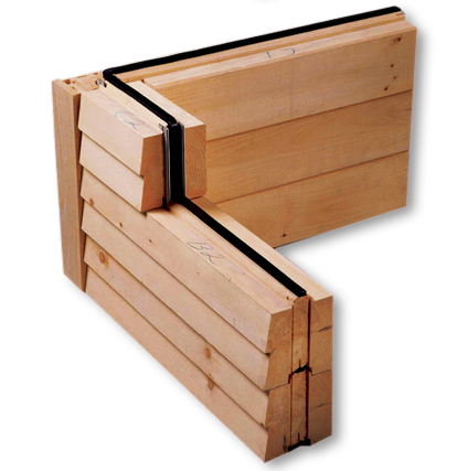 A piece of wood with a black stripe on the corner