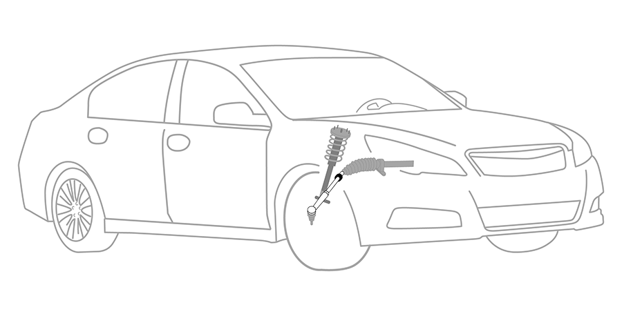 A black and white drawing of a car with a broken front bumper.