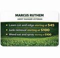 Logo for Ruthem Precision Lawn Care & Junk Removal with contact number (623) 887-1222 on a green background.