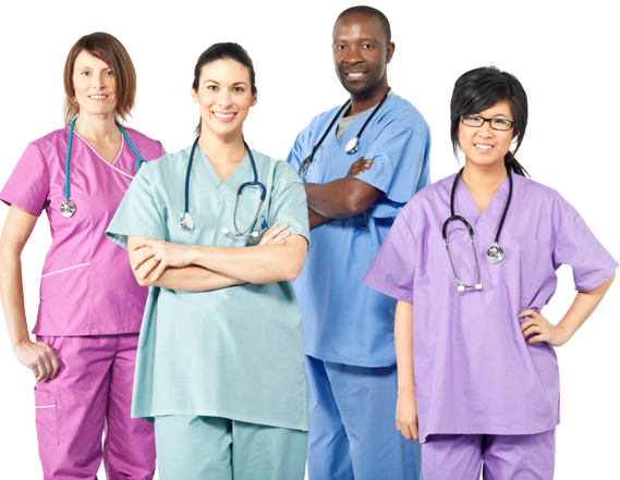 Medical team at the hospital looking very happy