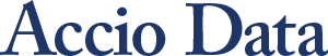 Accio Data logo in dark blue.
