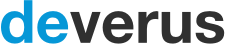 The Deverus logo: blue