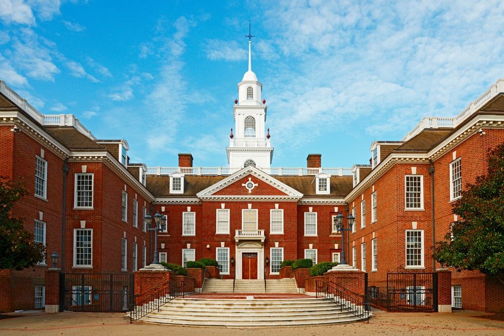 A large brick building with a clock tower on top of it