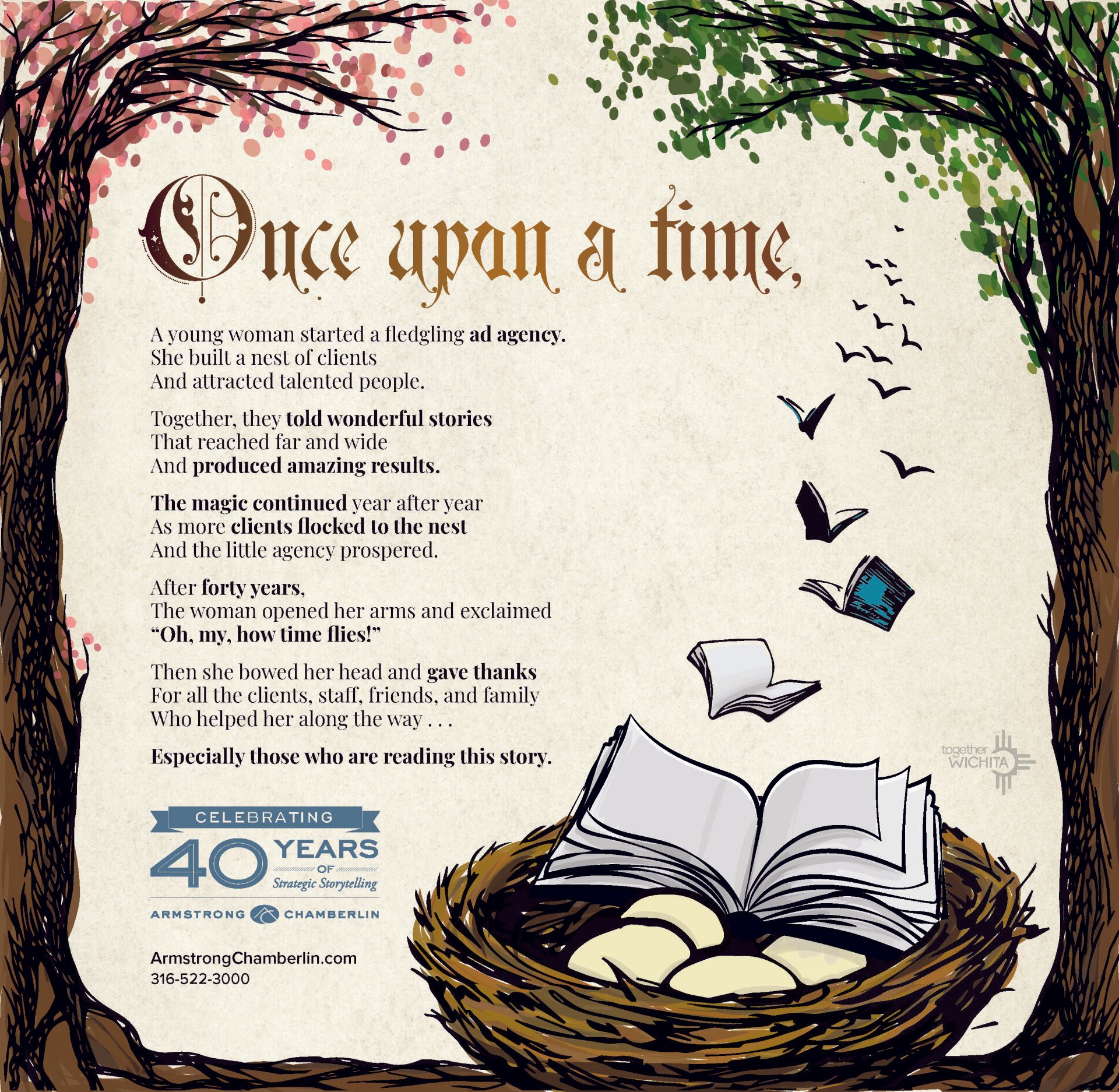 A poster that says once upon a time on it