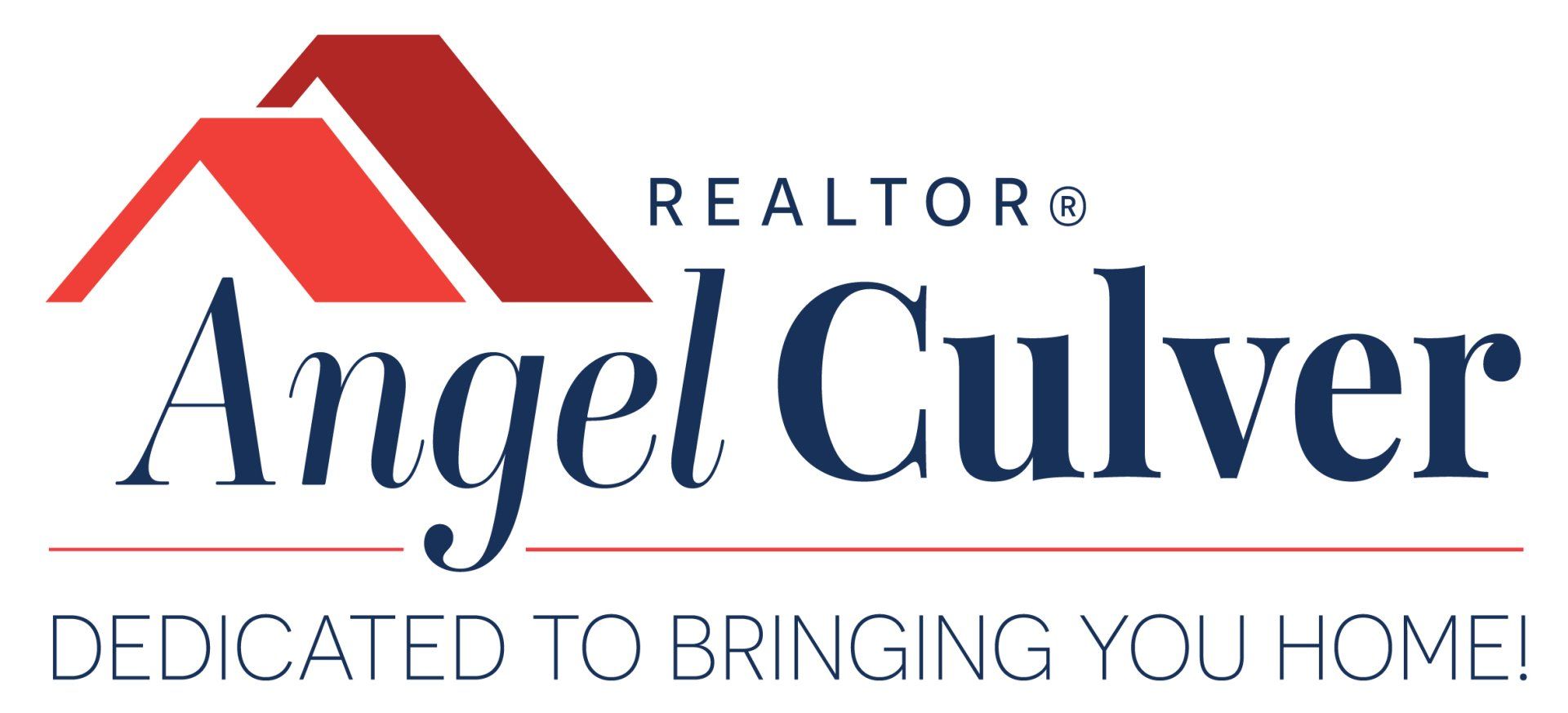 The angel culver realtor logo is dedicated to bringing you home