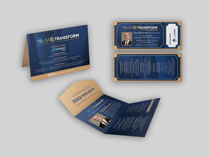 A brochure with a picture of a man on it