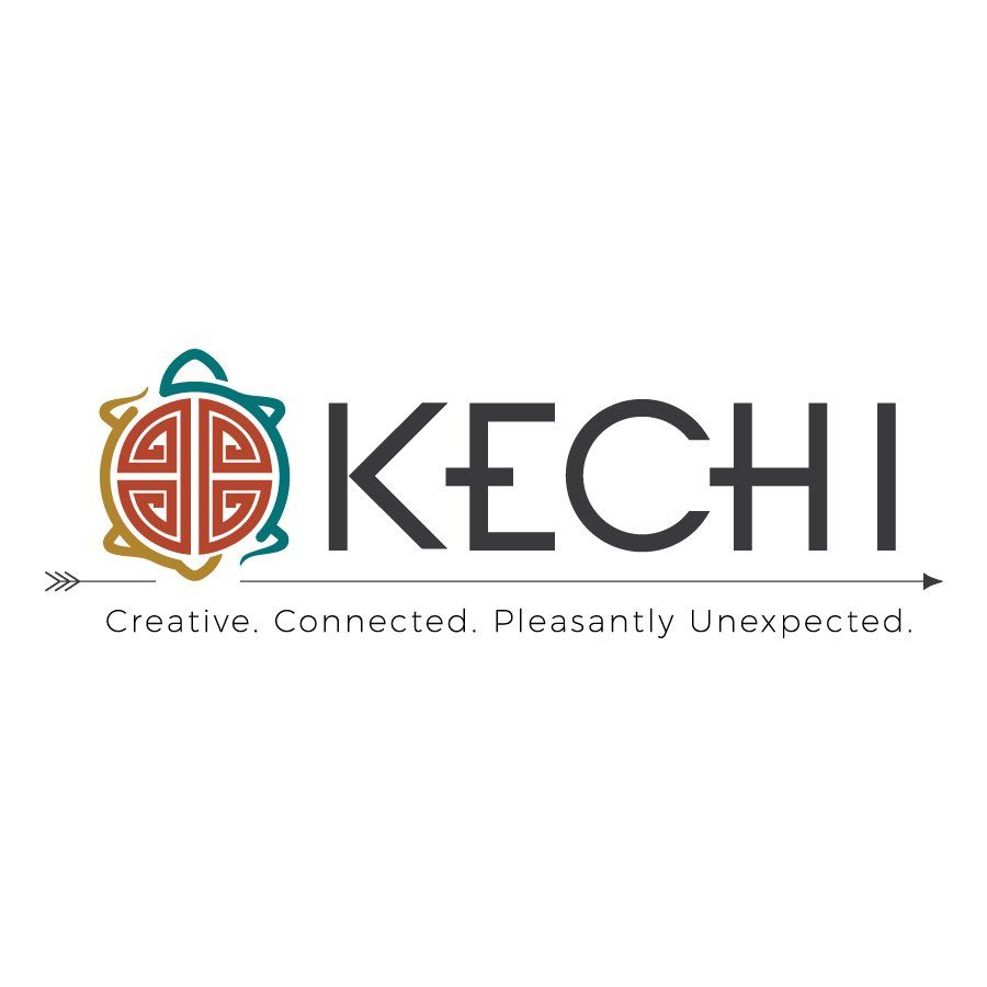 A logo for a company called kechi creative connected pleasantly unexpected.