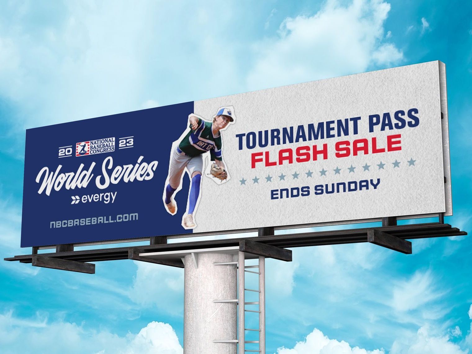 A billboard that says tournament pass flash sale ends sunday