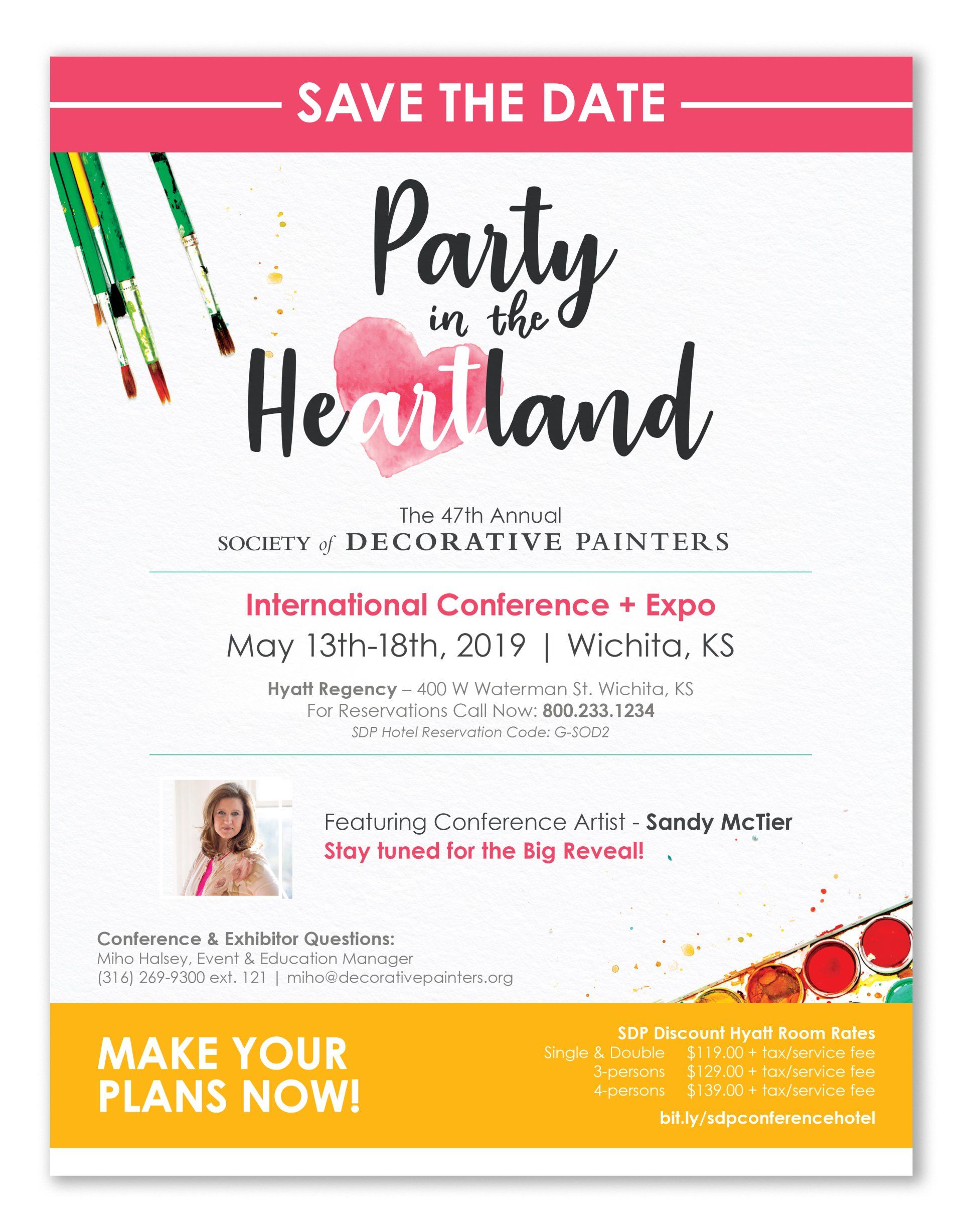 A save the date flyer for a party in the heartland.