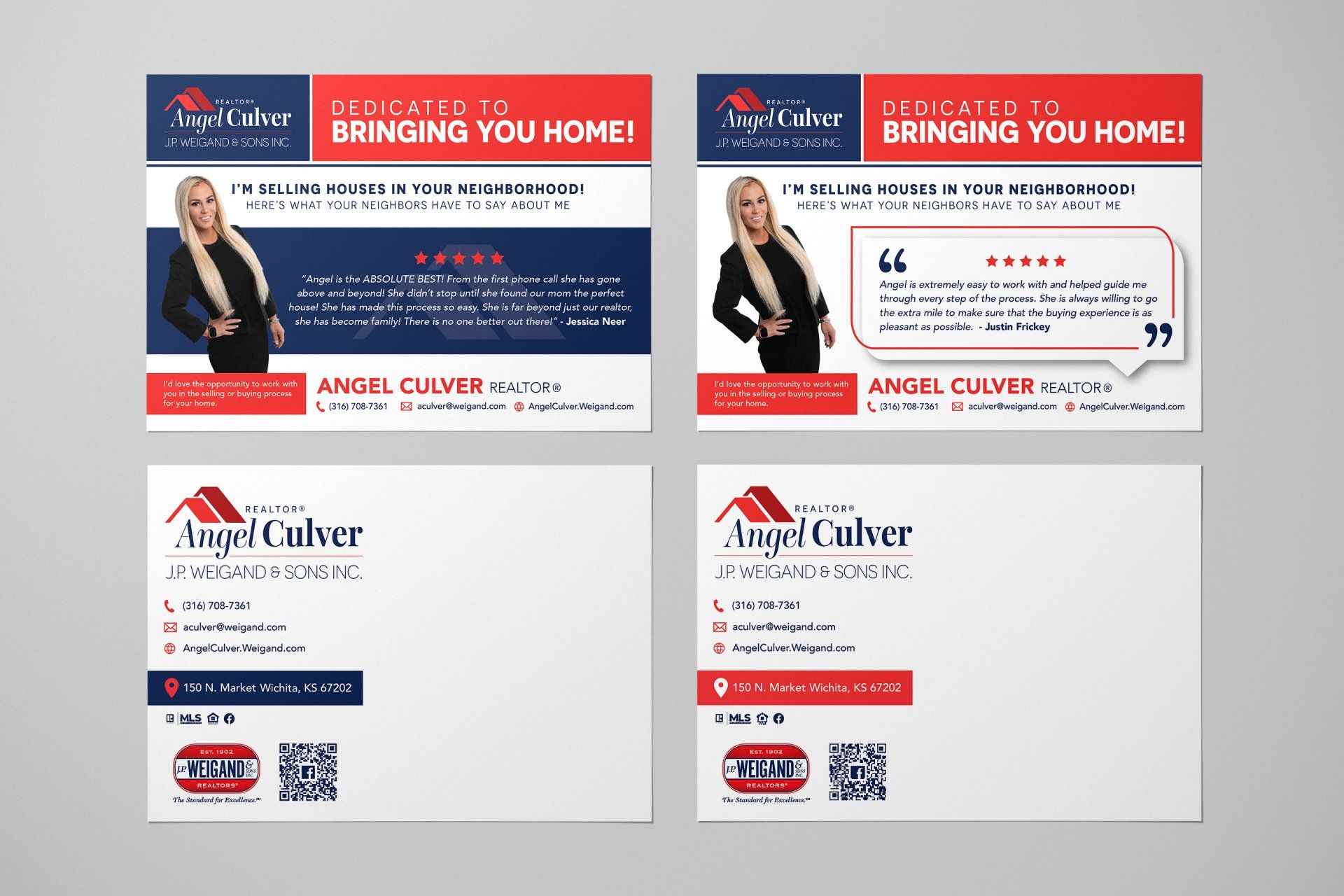 A set of business cards for a real estate agent
