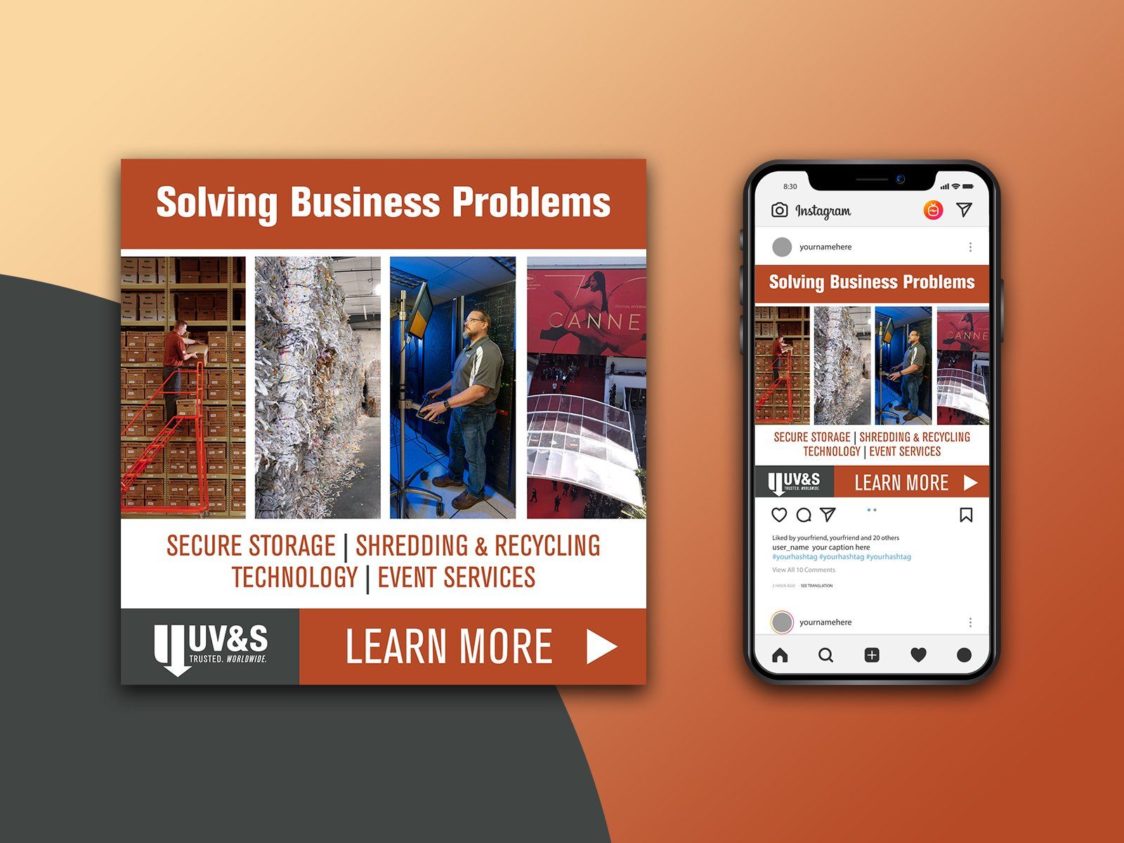 A social media post for a company called solving business problems.