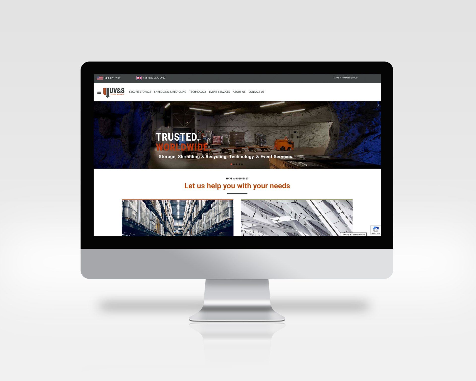 A computer monitor with a website on the screen.