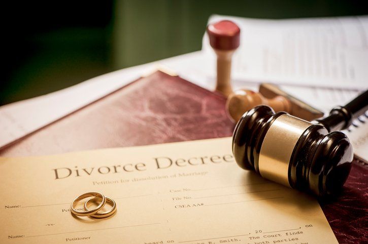 Divorce - Gavel and Wedding Rings for Divorce Concept in Belvidere, NJ