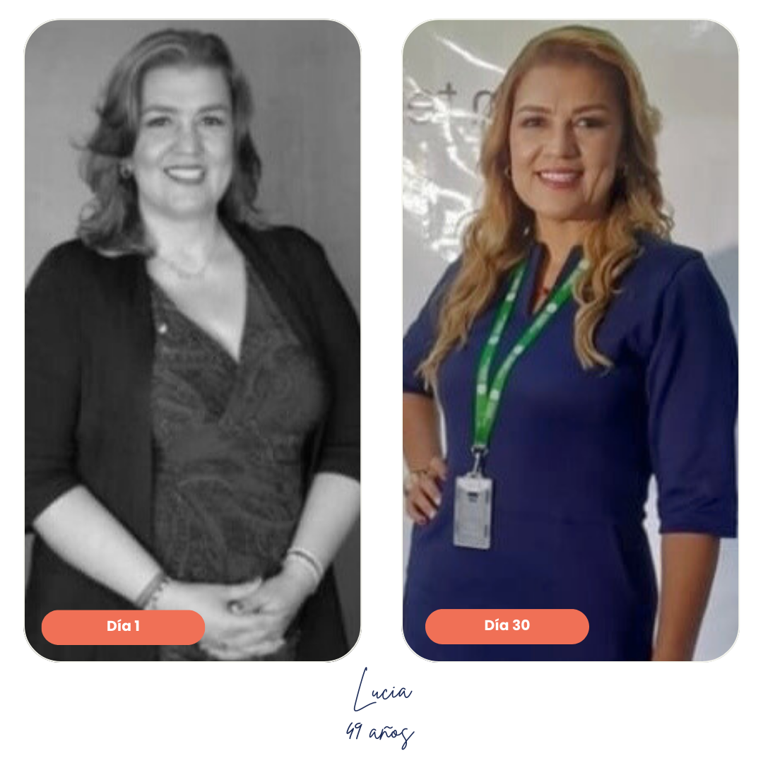 Paciente mujer con transformación visible tras tratamiento Ken Diet de 10 días