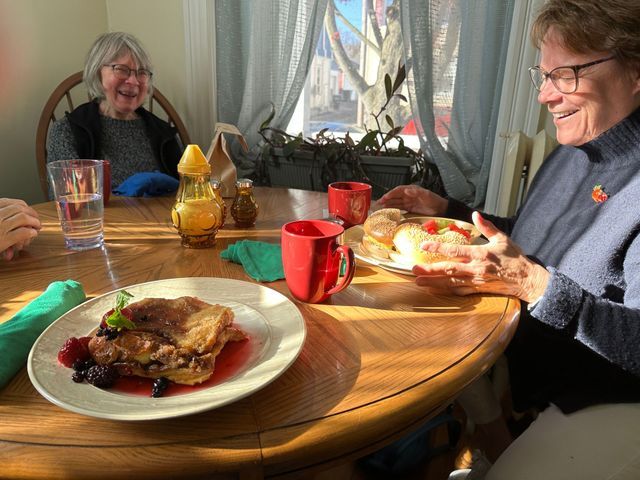 Table with served meals.