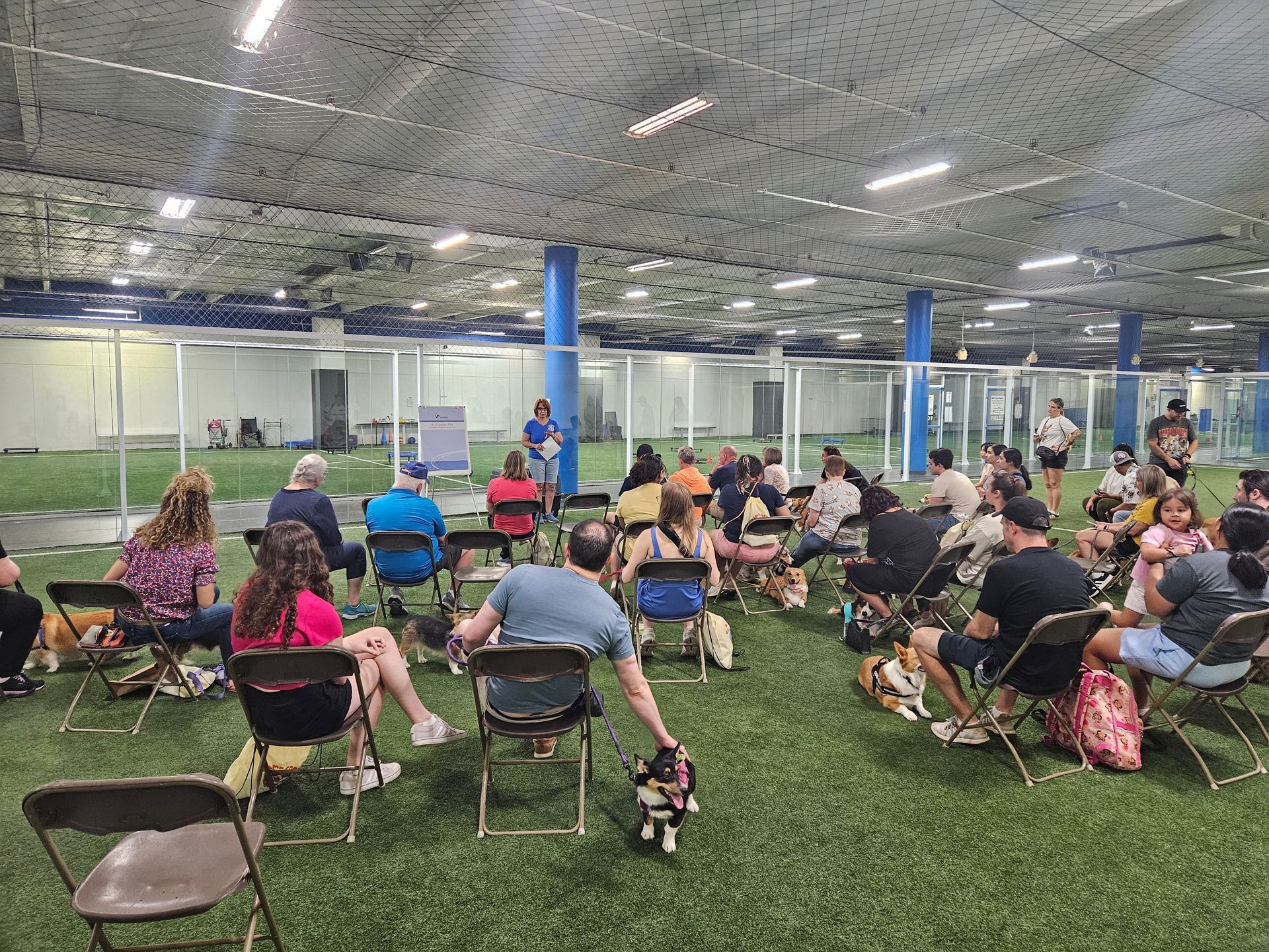 Laura Countryman presenting at a Corgi Camp on household skills