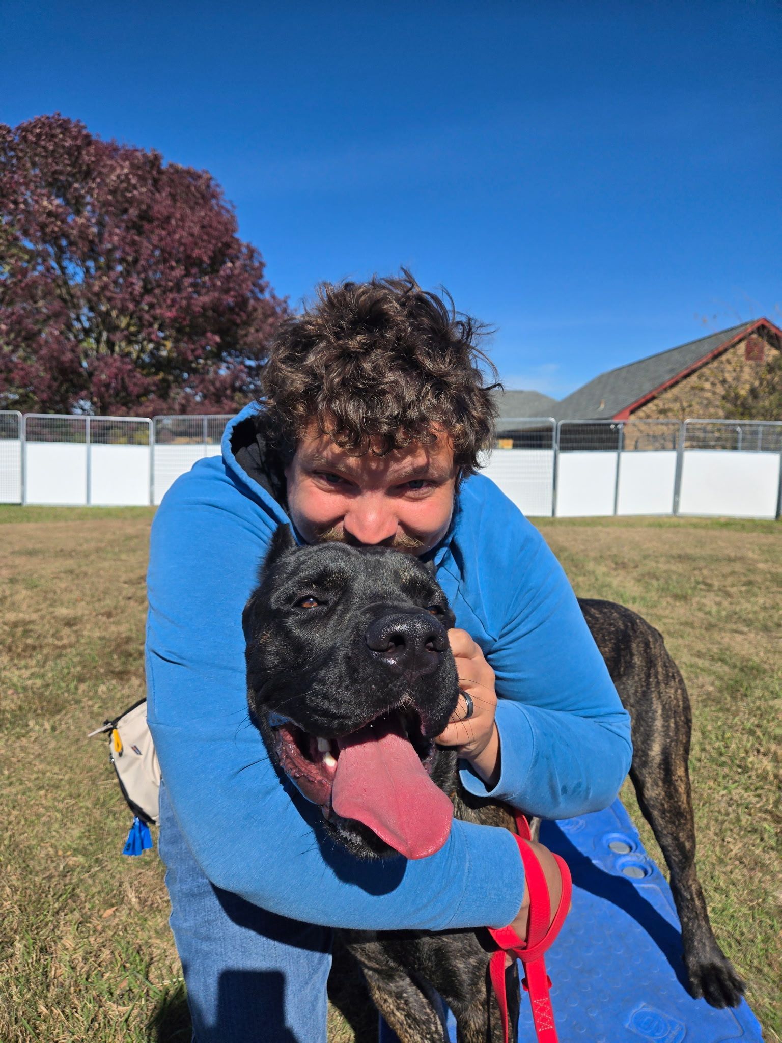 Wyatt bonding and loving on his training pup