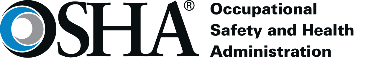OSHA logo: blue and gray eye graphic with black text,
