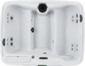 A white hot tub with a camera on top of it.