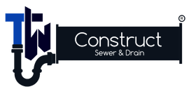 A logo for a company called TW Construct Sewer and Drain