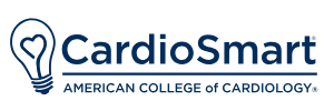 The logo for the american college of cardiology is a light bulb with a heart on it.