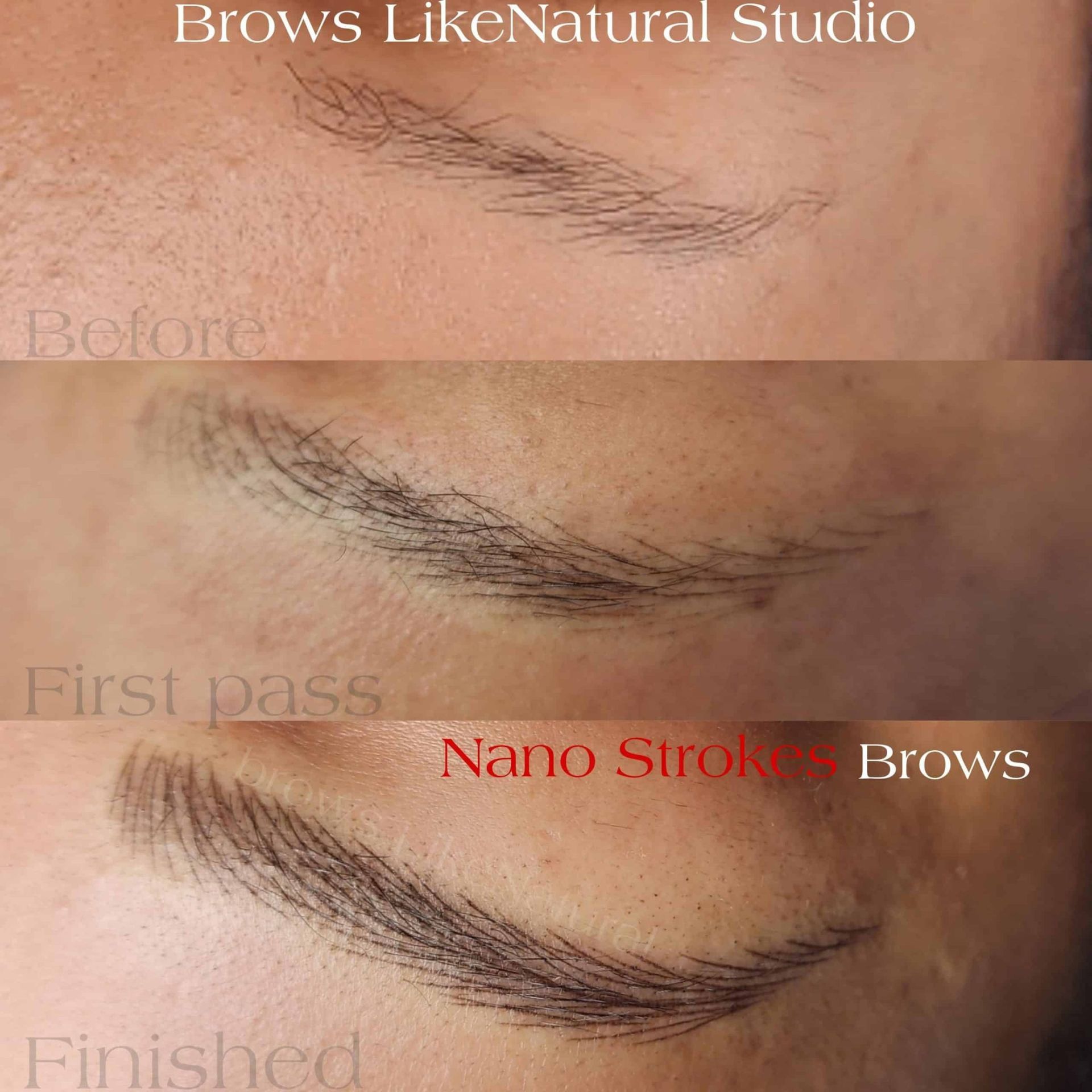 A before and after photo of a woman 's eyebrows