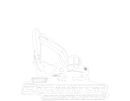 White outline of an excavator with the text "EXCAVATOR" and "CONSTRUCTION" below.